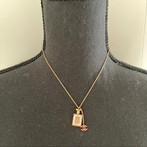 Gold Crystal Bottle Necklace